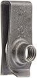 Steel Tapped-Hole U-Style Clip-On Nut, Plain Finish, Metric, M6-1 Thread Size, For 3.4 mm-6.3 mm Material Thickness, 13.5 mm Edge Distance (Pack of 25)