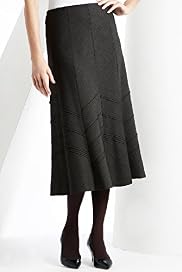 Panelled Pintuck Pull On Skirt