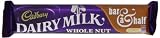 Cadbury Dairy Milk Whole Nut Bar and A Half Whole 75 g (Pack of 18)