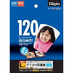 ナカバヤシ インクジェット用紙 デジカメ印画紙/絹目・超厚手 L判 120枚 JPSK-L-120S