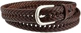 Wrangler Mens Big And Tall Hand Woven Leather Belt, Brown, 52