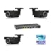 3 camera package - 3off MIL07U4P Outdoor HD IP Security Camera, 3MP Lens, WDR (Wide Dynamic Range - automatic picture balancing) 4mm Bullet POE & Blue Iris Professional Software & GS108P-100EUS Netgear 8 port 10/100/1000 Gigabit Switch with 4 port Power over Ethernet (PoE), 3 x 10m cat5e uv stabilised cables
