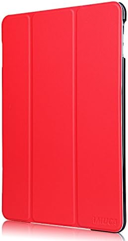 iPad Air Case, IMUCA Armor Series Intelligent Sleep Canvas PU leather Flip Cover Case (RED)