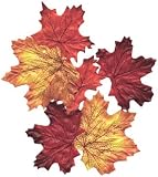 100 Mixed Fall Colors Silk Maple Leaves - Great Autumn Table Scatters