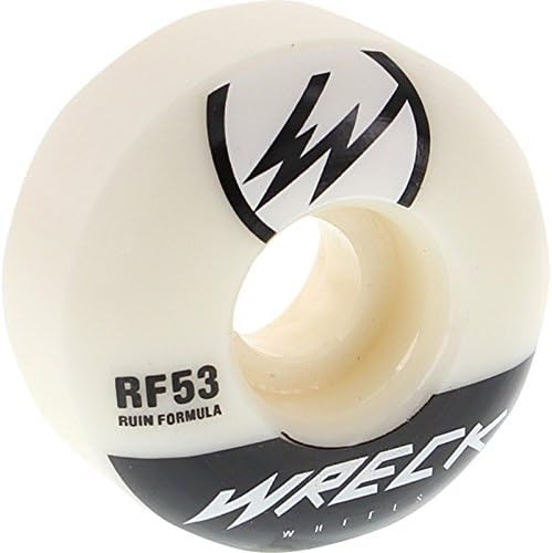 Wreck Wheels W1 White / Black Skateboard Wheels - 53mm 101a (Set of 4) by Wreck Wheels