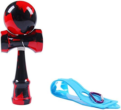 InFaye Kendama Wood Toy With Carrying Holster - Tribute Samurai Red &amp; Black Pro Model