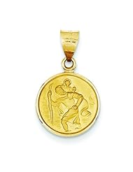18K Yellow Gold Saint Christopher Medal Pendant