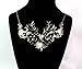 Antique Silver Stag Deer Bib Statement Necklace