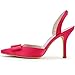 ElegantPark HC1404 Women's Pointy Toe Stiletto Heel Slingbacks Bow Satin Wedding Party Prom Pumps Shoes