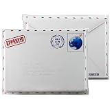 10 inch White Vintage Letter Post Air Mail Envelope Style Tablet Netbook Slim Fit Sleeve Cover Carry Case Pouch Bag for Apple iPad 1, 2 & 3 / Amazon Kindle 3 Kindle 4 Kindle Touch (Office Product)