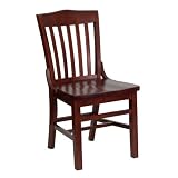 Flash Furniture HERCULES Series Mahogany Finished School House Back Wooden Restaurant Chair