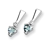 Blue Topaz and Diamond Sterling Silver Earrings