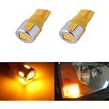 JDM ASTAR Extremely Bright 5730 SMD 194 168 2825 W5W T10 LED Bulbs,Amber Yellow