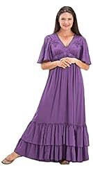 V-neck Flutter Empire   Waistline Jacquard Embroidered  Short Peasant Dress  With Ruffles