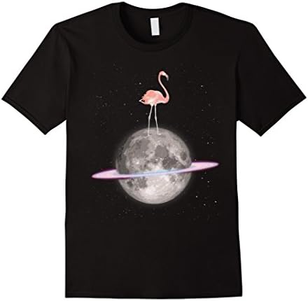 Men's Quirky Space Flamingo T-Shirt - Mens Womens Kids Medium Black