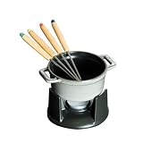 Staub .25 Quart Chocolate Fondue Set, Graphite Grey