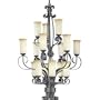 Progress Lighting P4370-85 Fifteen-Light Chandelier with Canyon Stone Glass, Swedish Iron