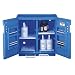 Justrite 24160 Safety Cabinet for Corrosive Liquids, Padlockable Doors, Thirty 1 Liter bottles, 35" Height, 36" Width, 23-1/2" Depth, Polyethylene, Blue