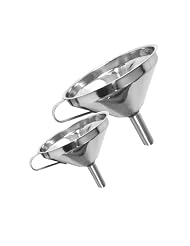 (Set of 2) 5 and 6 Stainless Steel Funnel w  Removable Strainer by 