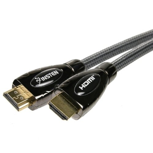 INSTEN Super High Resolution GOLD 6 ft High Speed HDMI Cable Male 1080p 1.3b Black for HDTV Plasma LCD PS3