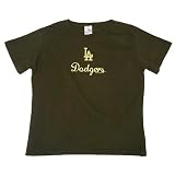 Los Angeles Dodgers Women's Metallic Team Logo T-shirt by Soft As A Grape