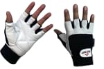 Meteor Gym Gloves White Leather, Fitn...