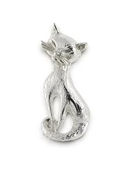 Bling Jewelry 925 Sterling Silver Proud Cat Animal Brooch Pin
