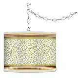 Stacy Garcia Lemongrass Dahlia Giclee Plug-In Swag Chandelier