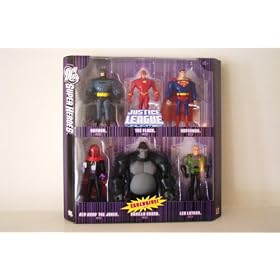 DC Super Heroes Justice League Unlimited Action Figure Exclusive 6-Pack (Batman, Flash, Superman,... by Mattel