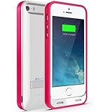 Maxboost External Protective 2400mAh Charging Battery Case for iPhone 5 - Glossy White/Pink