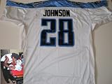 Chris Johnson Autographed/Hand Signed Tennessee Titans Reebok White EQT Jersey