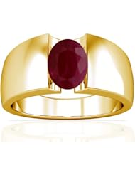 18K Yellow Gold Oval Cut Ruby Solitaire Ring