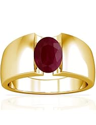 14K Yellow Gold Oval Cut Ruby Solitaire Ring