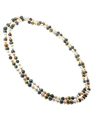 Freshwater Pearl Necklace in Assorted Colors (Pink, Yellow, Blue) - 7-8mm, 46" Length