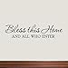 Bless This Home and All Who Enter Wall Decals Quotes Religious Sayings Vinyl Wall Art Decor Home Blessing