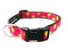 Small Fuchsia/Lime Dot - Nylon Webbing Dog Collar: 5/8" wide, Adjusts 10-14".,-1
