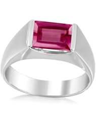 1.61 ct Pink Tourmaline & 18K White Gold Buff Ring