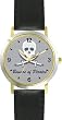 Pirate Skull & Crossed Swords No.1 - Pirate Theme - WATCHBUDDY&reg; DELUXE TWO-TONE THEME WATCH - Arabic Numbers - Black Leather Strap-Size-Large ( Men's Size or Jumbo Women's Size )