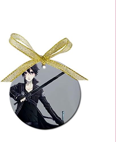 Sword Art Online Anime SAO Funny Custom DIY Crafts Christmas Holiday Festival Porcelain Round Ornament