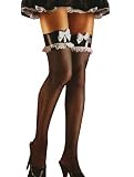 French Maid Thigh High Fishnet Stockings - Adult One Size Fit
