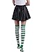 HDE Women's Green and White Striped Socks Over Knee High Extra Long Stockings