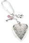 1928 Boutique Heart Lockets Silver-Tone Charm Key Fob