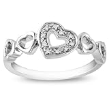 Sterling Silver 0.03 CT TDW Round Diamond Fashion Ring (H-I, I3)