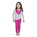 SUPER SOFT HEART 2 PIECE PAJAMA SET 100% COTTON (SIZE 12M-7Y) 2 FREE GIFTS, 6 Years, PINK / GREY