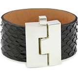 Leighelena Jigsaw Black Anaconda Wide Bracelet