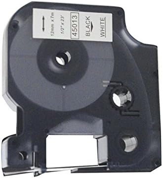 Nextoner Compatible D1 45013 Cassette for DYMO P-Touch Labeler 1/2inchX23ft 12mm width 7m length Black on White Labeling Tape for DYMO Label Manage