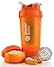 BlenderBottle ProStak System with 22-Ounce Bottle and Twist n' Lock Storage, Orange/Orange
