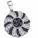 14k White Gold Round Black and White Diamond title=