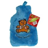 from HIL Hot Water Bottle Cosy Fleece Plush Bag - Fluffy Sky Blue Bear Cover