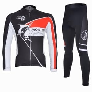 2013 Monton Cycling Jersey Set Long Sleeve Jersey Tenacious Life/Perspiration Breathable by Isabelle's Store